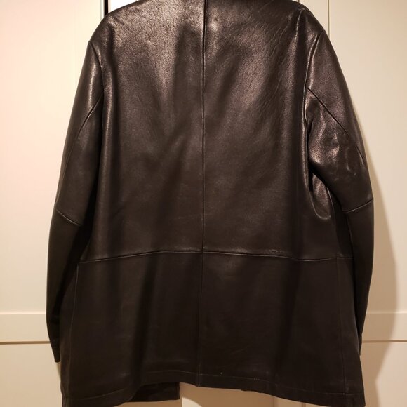 Men's Black Leather Jacket - Picture 2 of 3